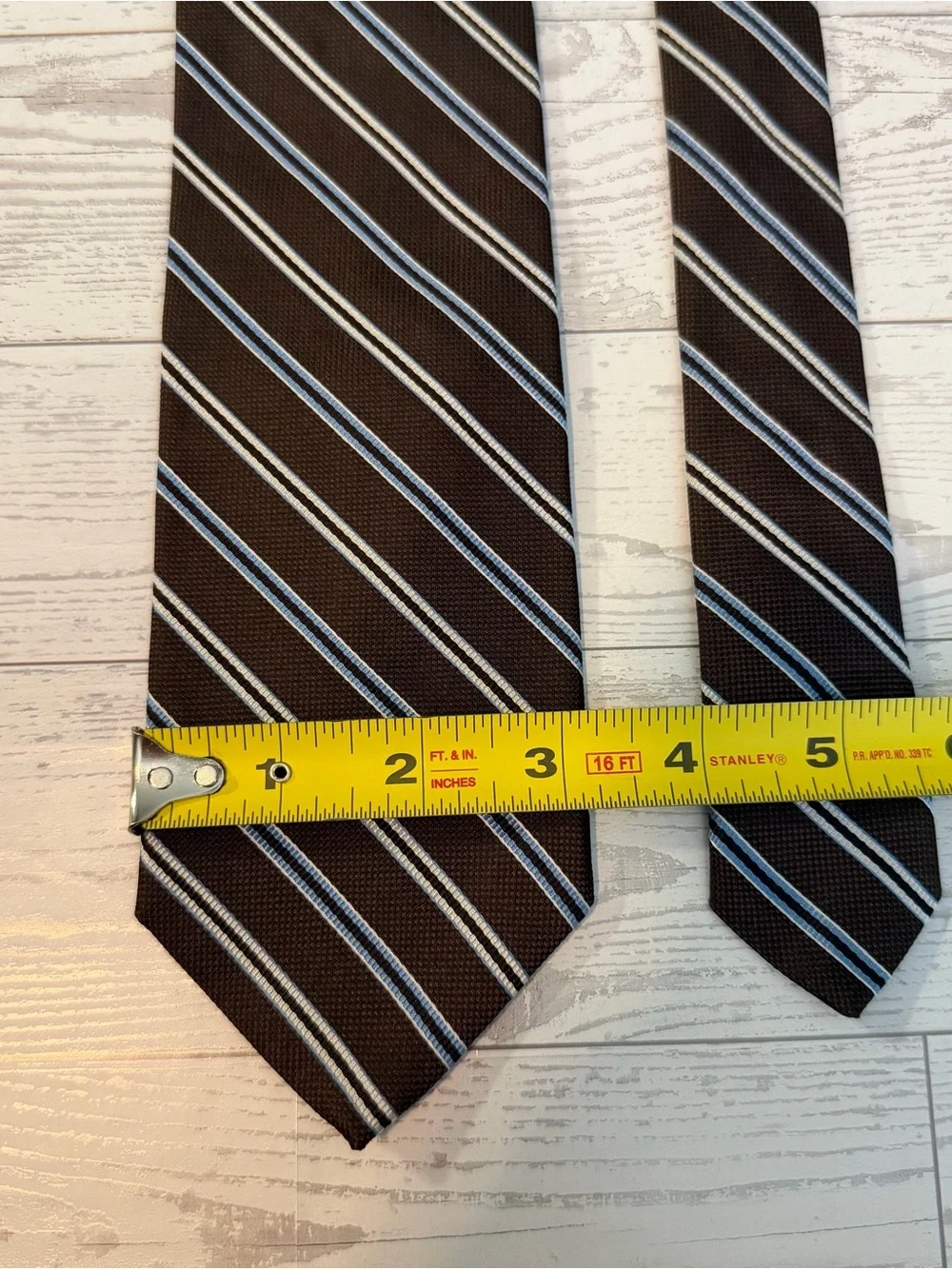 Brooks Brothers, Striped, Silk, Repp, Brown and Blue Necktie